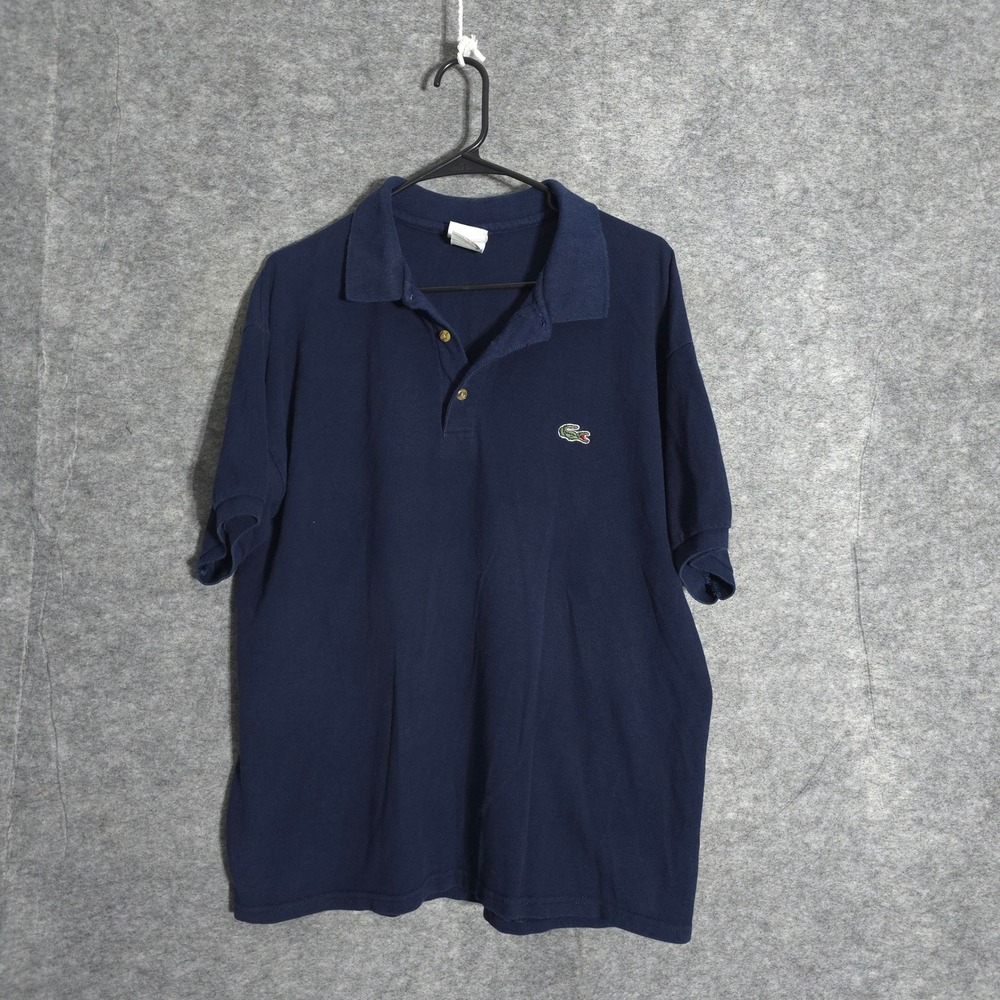 Lacoste Polo Shirt Mens 7 XL Navy Blue Short Sleeve Cotton Pique Logo 15995